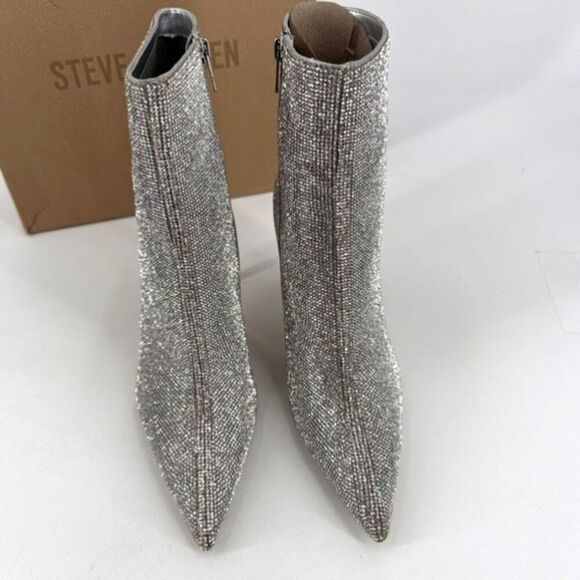 NIB Steve Madden Elysia Rhinestone Pointed toe Boot Bootie Size 9.5 Glitter Glam - Picture 13 of 16